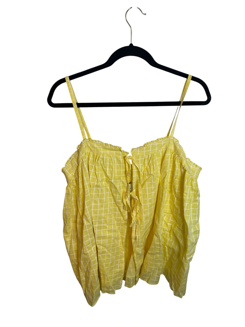Steele. Butter Yellow Tie Front Cottagecore Milkmaid Blouse